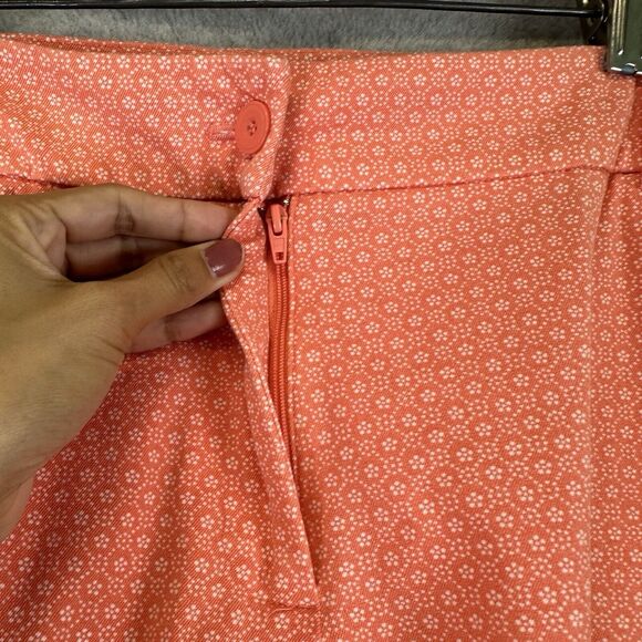 Lane Bryant Orange White Floral Print High Rise Capri Pants Womens Size 20 Casua - Picture 6 of 8